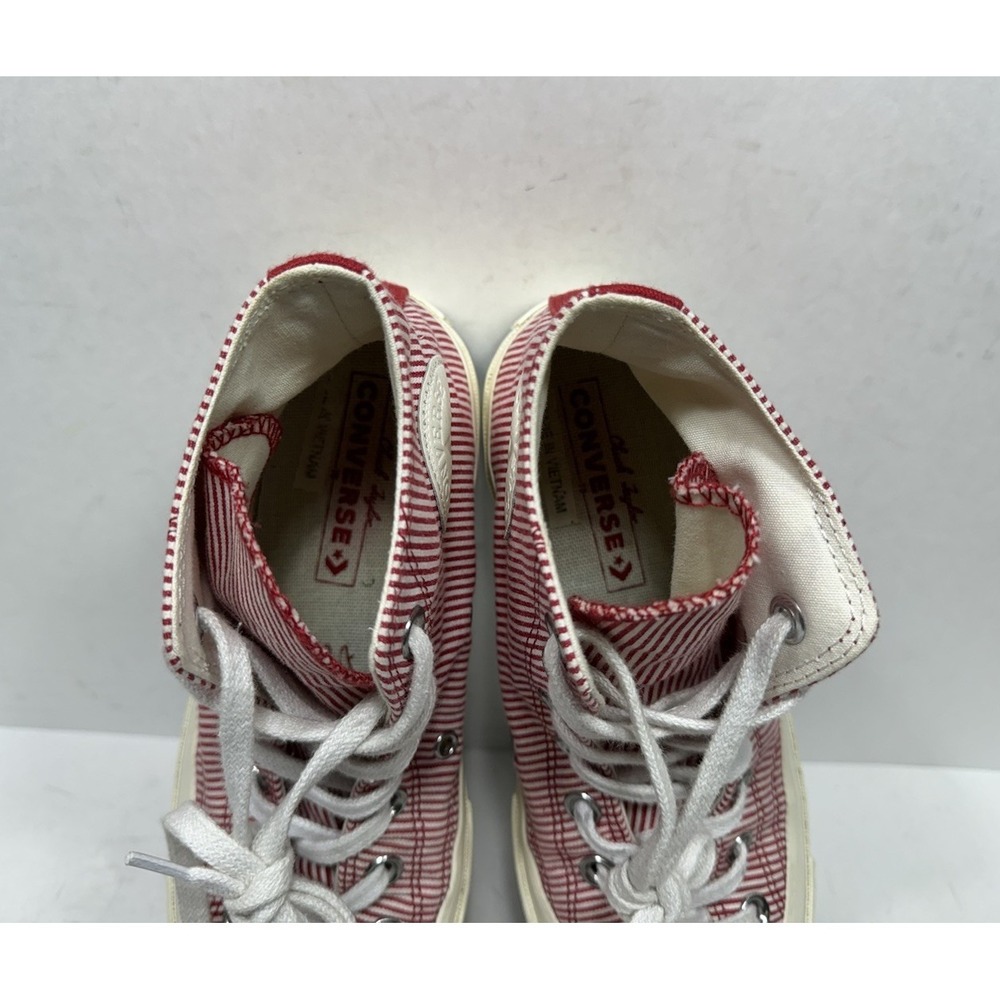 Converse High Top Sneakers Red and White Striped - Picture 8 of 8